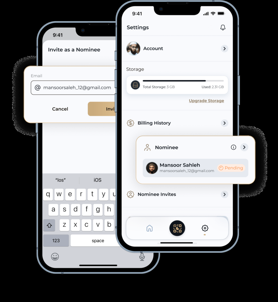 Moments by QR memorial shown in the app